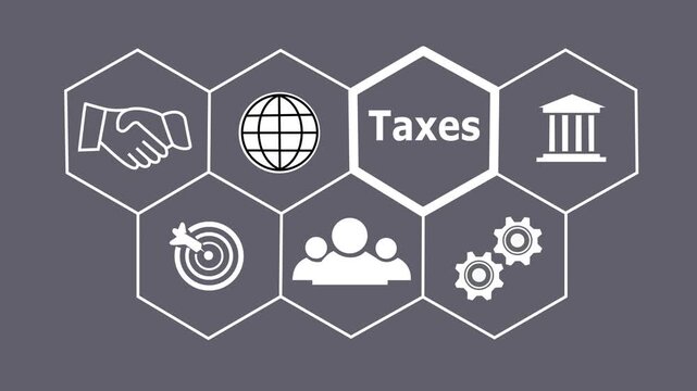 a Taxes concept button on a futuristic. Abstract seamless animation of mesh glowing dots digital luxurious wave particles flows background. Motion of digital data flow.