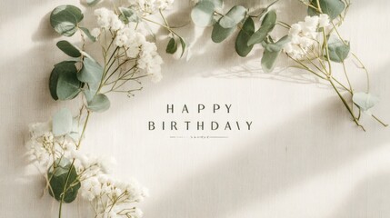 Floral birthday greeting with transparent