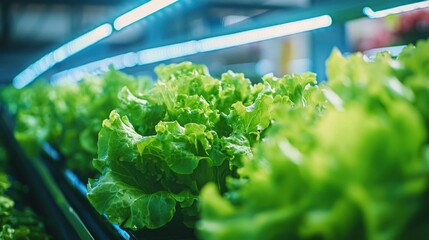 Fresh green lettuce against transparent