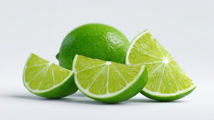 Fresh limes with transparent background