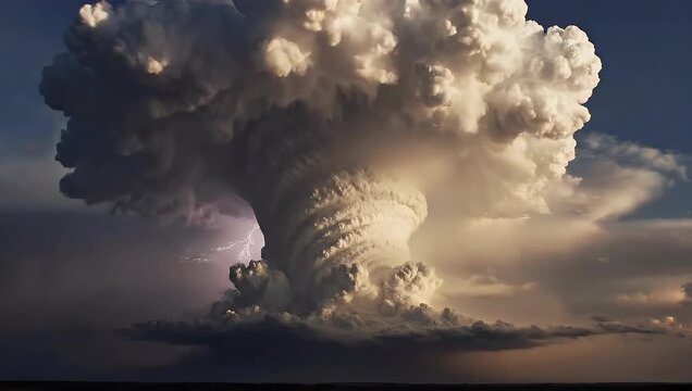 Dramatic Thunderstorm Cloud Formation, Powerful Storm Sky Background