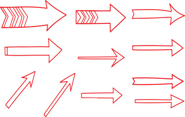 Hand Drawn Arrow Icons Collection Direction Navigation Symbols Set