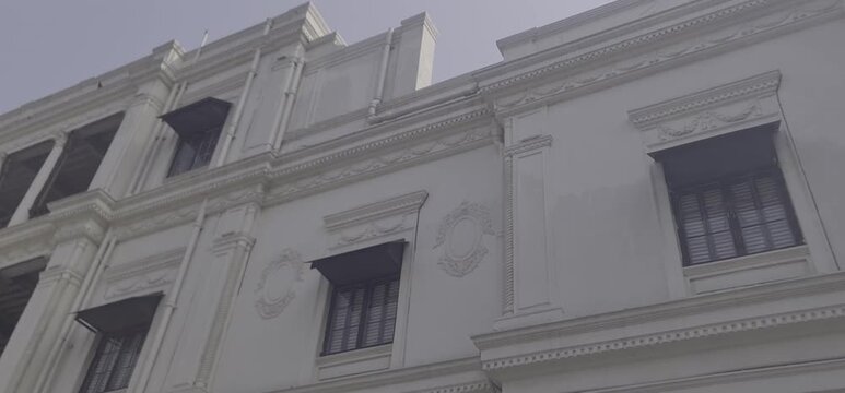 Grand White Exterior of the Historic Lalbagh Palace Featuring Classical Architecture and Elegant Balconies in Indore Madhya Pradesh India