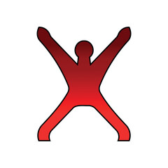 Raised Arms in Victory Pose, Dynamic Human Symbol of Triumph