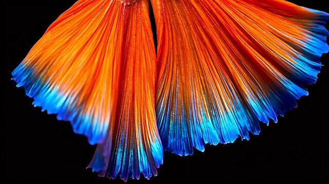 Closeup of vibrant fish fins