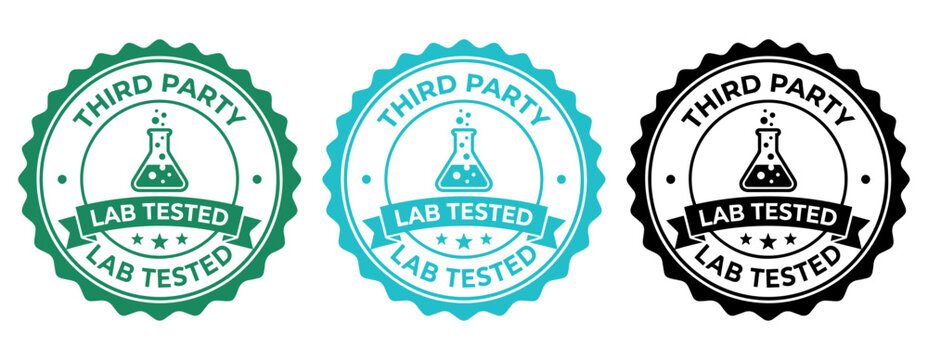 Lab tested badge set, Lab tested stamp set, Lab tested seal set