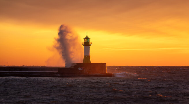 Lighthouse on fire