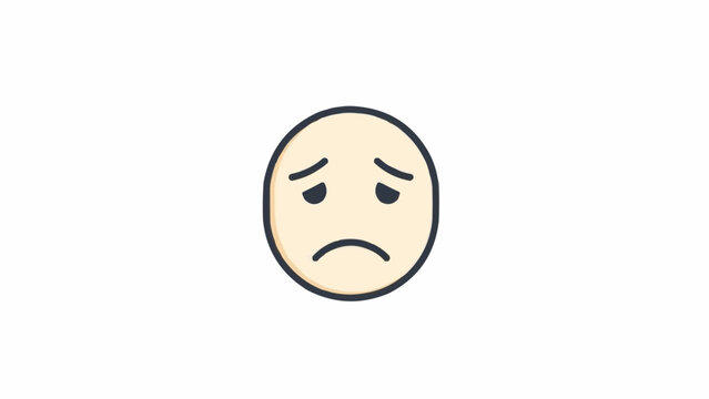 Sad face emoticon with frown.