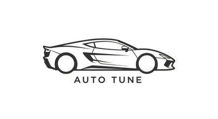 Sports Car Auto Tune Illustration.