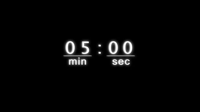 counting 52 minute timer animation. timer counting clock. 