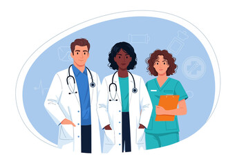 Fototapeta premium Diverse group of medical professionals team portrait
