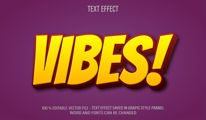 Vibes 3d editable text effect style