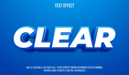 Clear Bold White 3d editable text effect style