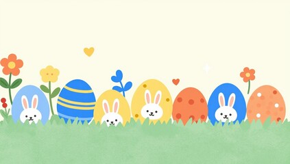 Fototapeta premium easter eggs on grass
