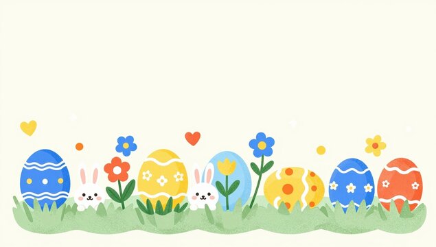 easter eggs on grass
