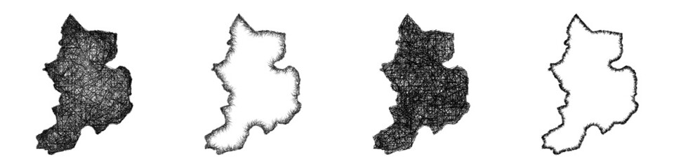 Sketch Glarus outline map design set