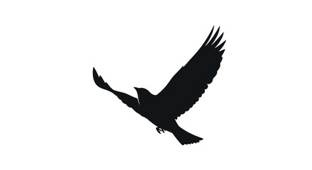 Naklejka premium Majestic Black Silhouette of an Eagle Soaring Gracefully in the Sky