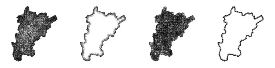 Sketch Uri outline map design set