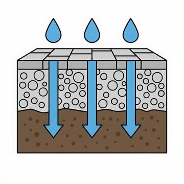 Permeable Surface Infiltration Diagram for Stormwater Drainage