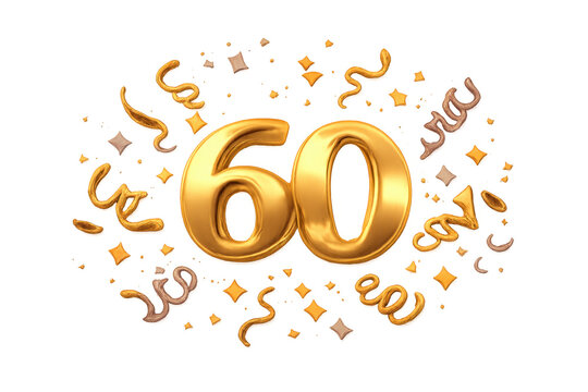Sixty golden number celebrating anniversary party event