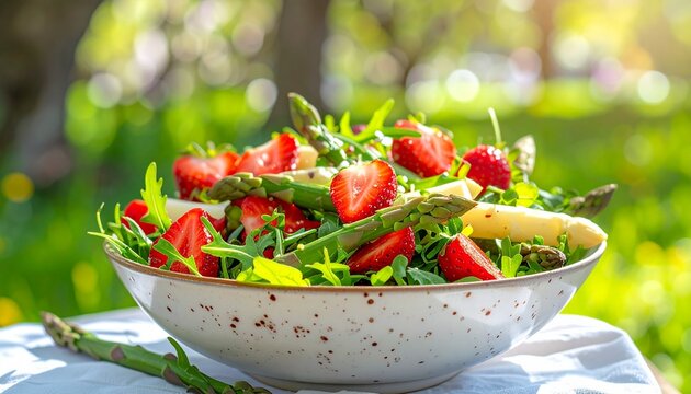 Spargelsalat mit Erdbeeren