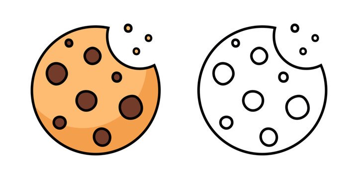 Сookie icons with bites.Different cookies icon set. Cookies with crumbs black set icon.