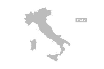 Obraz premium Italy map - Minimal Flat Vector Illustration in Black and Gray, Isolated on White Background, Ideal for Infographics, Educational Use, Reports, and Presentations.