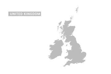 Obraz premium United Kingdom map - Minimal Flat Vector Illustration in Black and Gray, Isolated on White Background, Ideal for Infographics, Educational Use, Reports, and Presentations.