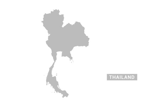 Thailand map - Minimal Flat Vector Illustration in Black and Gray, Isolated on White Background, Ideal for Infographics, Educational Use, Reports, and Presentations.