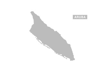 Aruba map - Minimal Flat Vector Illustration in Black and Gray, Isolated on White Background, Ideal for Infographics, Educational Use, Reports, and Presentations.