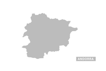 Fototapeta premium Andorra map - Minimal Flat Vector Illustration in Black and Gray, Isolated on White Background, Ideal for Infographics, Educational Use, Reports, and Presentations.