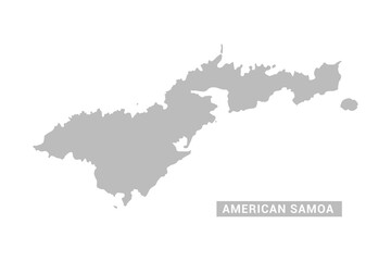 Obraz premium American Samoa map - Minimal Flat Vector Illustration in Black and Gray, Isolated on White Background, Ideal for Infographics, Educational Use, Reports, and Presentations.