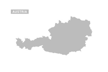 Austria map - Minimal Flat Vector Illustration in Black and Gray, Isolated on White Background, Ideal for Infographics, Educational Use, Reports, and Presentations.