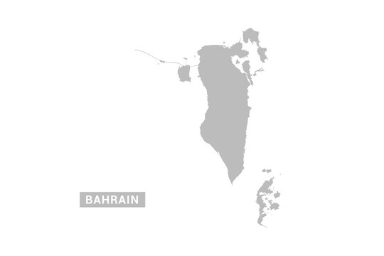 Bahrain map - Minimal Flat Vector Illustration in Black and Gray, Isolated on White Background, Ideal for Infographics, Educational Use, Reports, and Presentations.