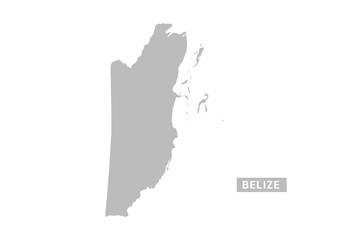 Fototapeta premium Belize map - Minimal Flat Vector Illustration in Black and Gray, Isolated on White Background, Ideal for Infographics, Educational Use, Reports, and Presentations.