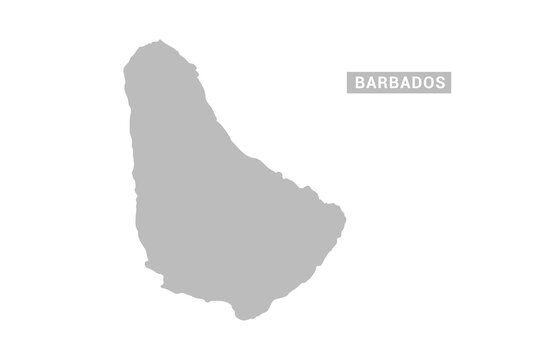 Barbados map - Minimal Flat Vector Illustration in Black and Gray, Isolated on White Background, Ideal for Infographics, Educational Use, Reports, and Presentations.