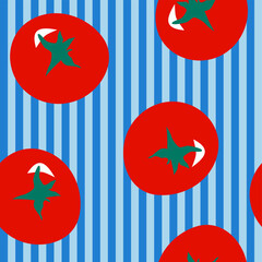 Vector seamless pattern with tomatoes for wallpaper background, fabric and other.