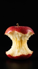 A refreshing close-up view showing a crisp red apple being enthusiastically bitten, capturing the juicy texture and healthy snack moment ,healthy ,summer ,bite