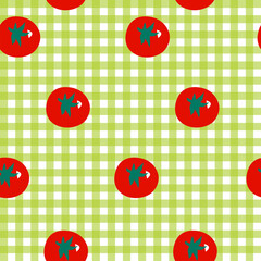Vector seamless pattern with tomatoes for wallpaper background, fabric and other.