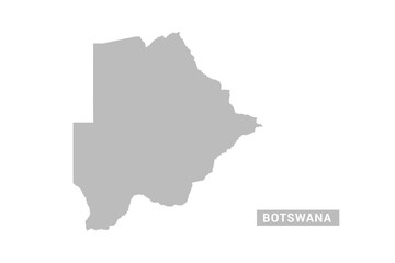 Fototapeta premium Botswana map - Minimal Flat Vector Illustration in Black and Gray, Isolated on White Background, Ideal for Infographics, Educational Use, Reports, and Presentations.