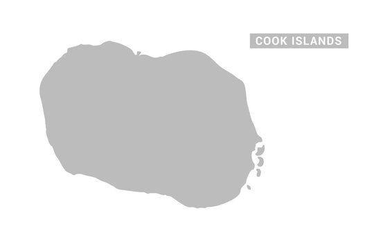 Cook Islands map - Minimal Flat Vector Illustration in Black and Gray, Isolated on White Background, Ideal for Infographics, Educational Use, Reports, and Presentations.