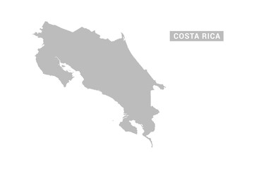 Obraz premium Costa Rica map - Minimal Flat Vector Illustration in Black and Gray, Isolated on White Background, Ideal for Infographics, Educational Use, Reports, and Presentations.
