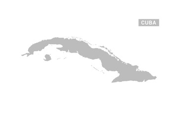 Cuba map - Minimal Flat Vector Illustration in Black and Gray, Isolated on White Background, Ideal for Infographics, Educational Use, Reports, and Presentations.