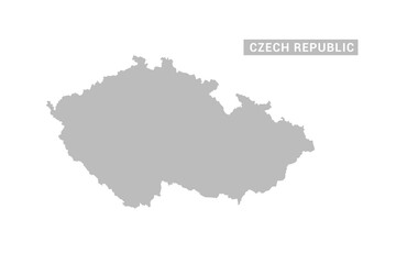 Obraz premium czech republic map - Minimal Flat Vector Illustration in Black and Gray, Isolated on White Background, Ideal for Infographics, Educational Use, Reports, and Presentations.