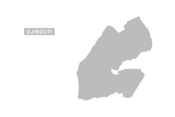 Obraz premium Djibouti map - Minimal Flat Vector Illustration in Black and Gray, Isolated on White Background, Ideal for Infographics, Educational Use, Reports, and Presentations.