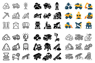 Obraz premium Construction equipment and tools icons set
