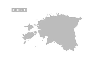 Obraz premium Estonia map - Minimal Flat Vector Illustration in Black and Gray, Isolated on White Background, Ideal for Infographics, Educational Use, Reports, and Presentations.