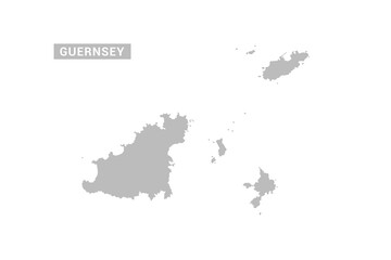 Obraz premium Guernsey map - Minimal Flat Vector Illustration in Black and Gray, Isolated on White Background, Ideal for Infographics, Educational Use, Reports, and Presentations.