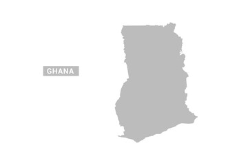 Obraz premium Ghana map - Minimal Flat Vector Illustration in Black and Gray, Isolated on White Background, Ideal for Infographics, Educational Use, Reports, and Presentations.