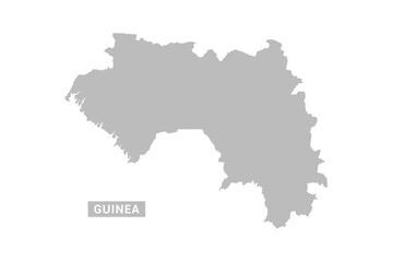 Obraz premium Guinea map - Minimal Flat Vector Illustration in Black and Gray, Isolated on White Background, Ideal for Infographics, Educational Use, Reports, and Presentations.
